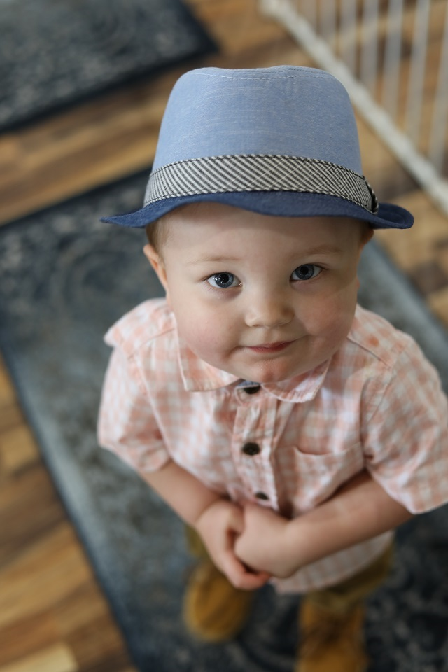 Lane Bush, a little boy in hat